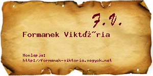 Formanek Viktória névjegykártya